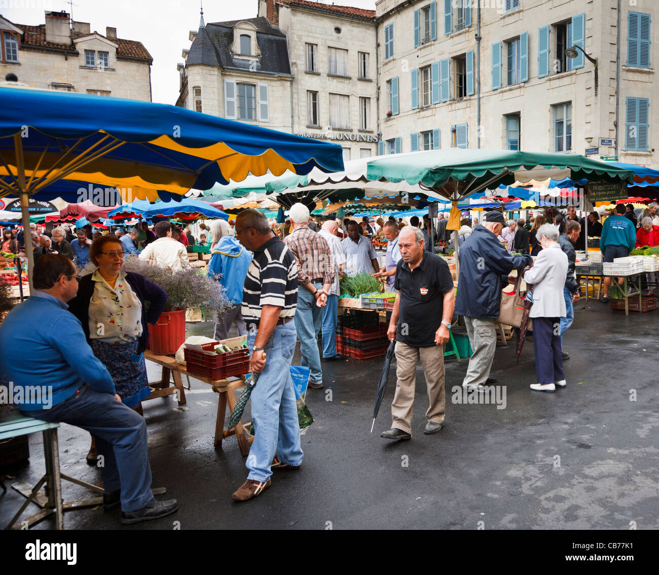 French market in Perigueux, Dordogne, France Stock Photo