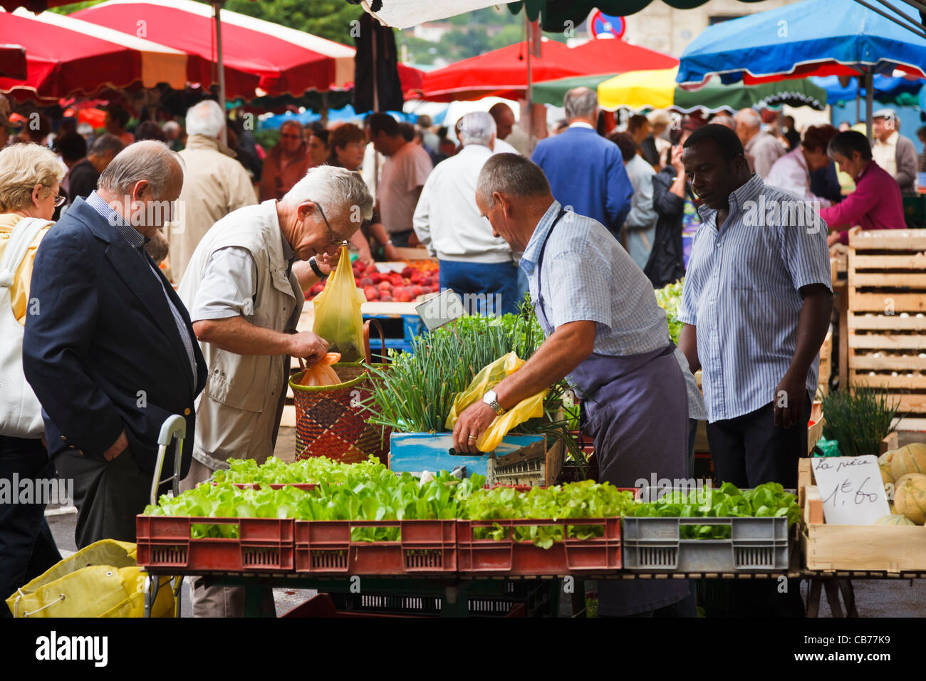 Market in Perigueux, Dordogne, France Stock Photo