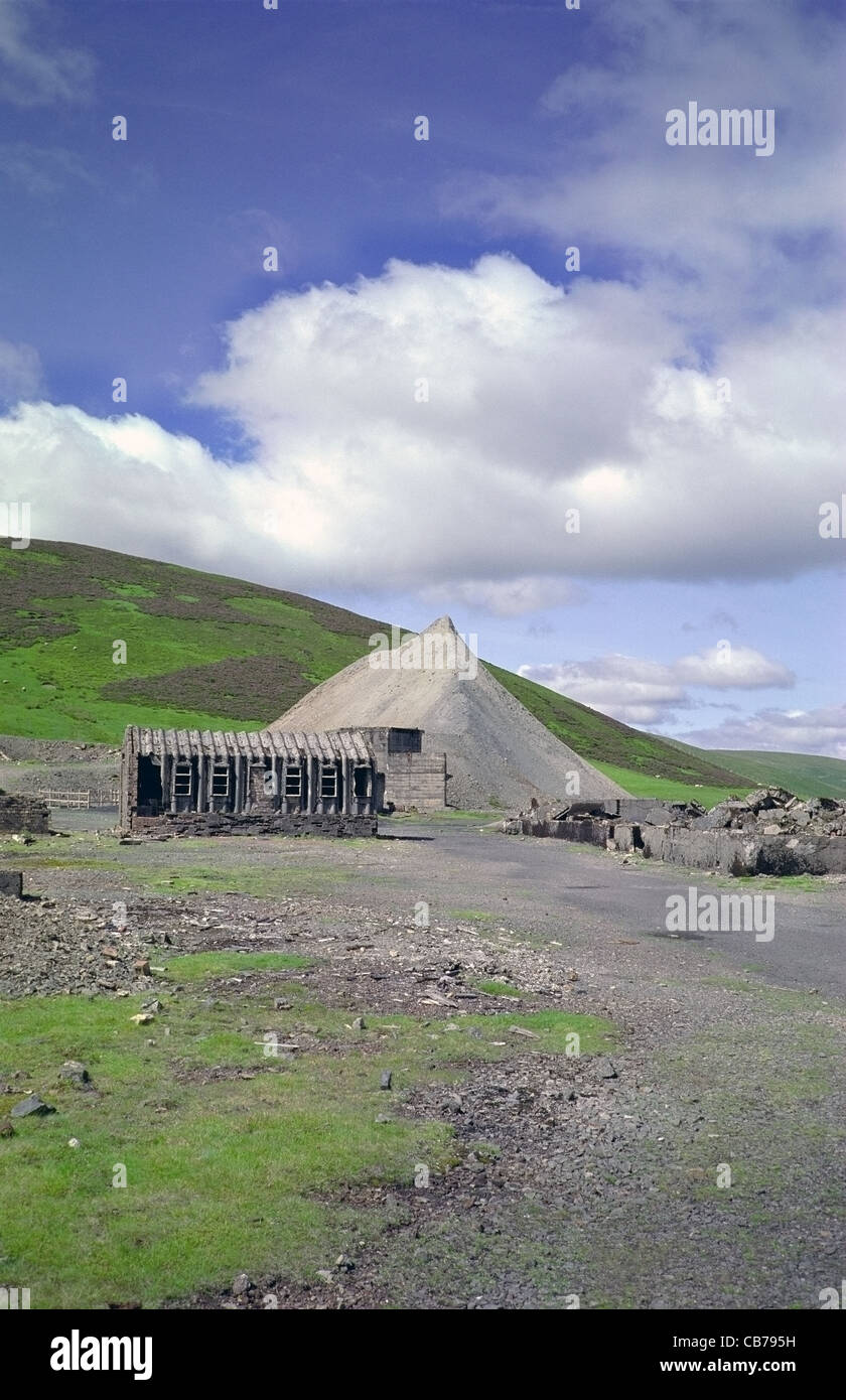 Slag Heap at Disused Glencrieff Mine, Wanlockhead, Dumfries and Galloway, Scotland, UK Stock Photo
