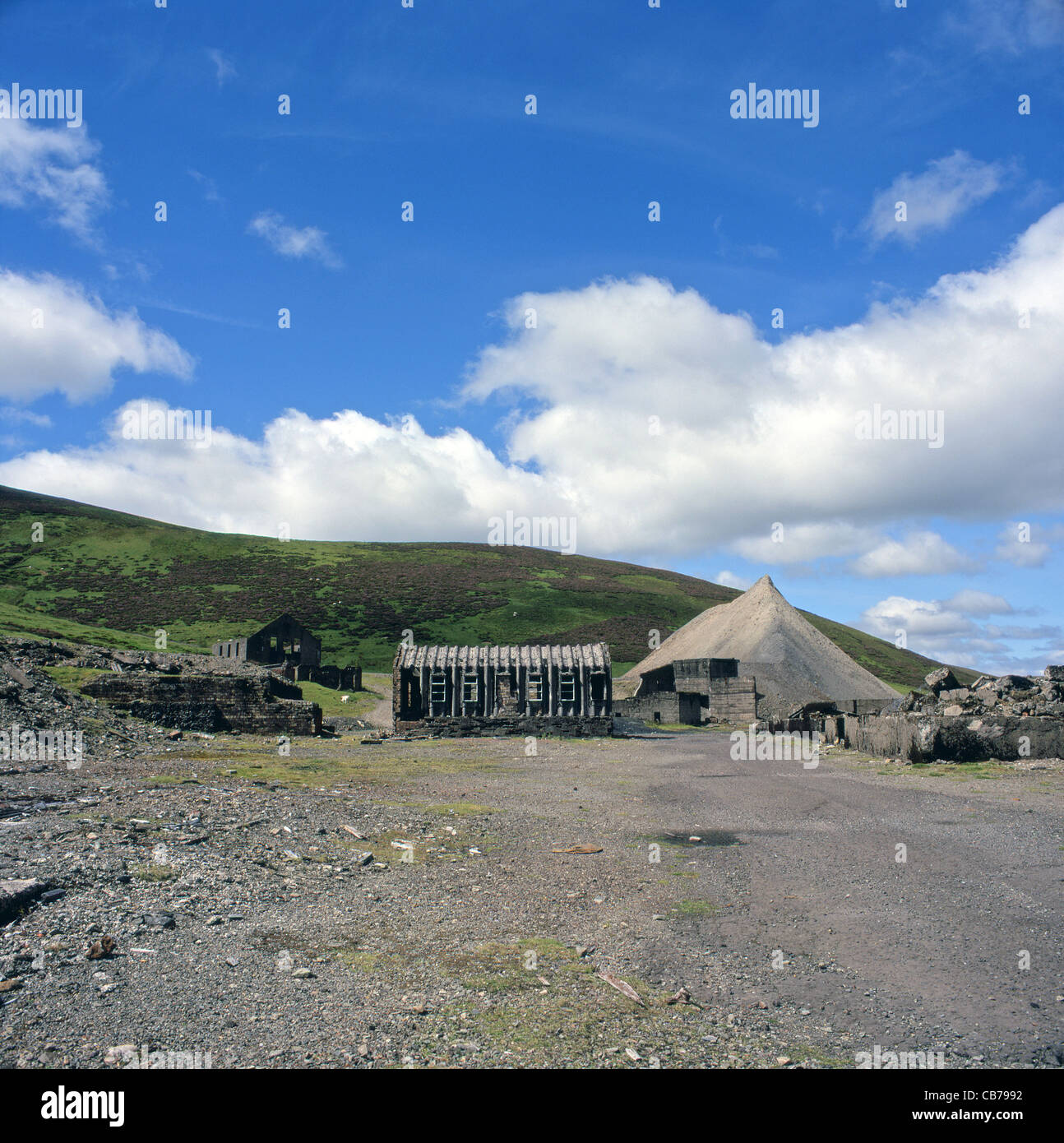 Slag Heap at Disused Glencrieff Mine, Wanlockhead, Dumfries and Galloway, Scotland, UK Stock Photo