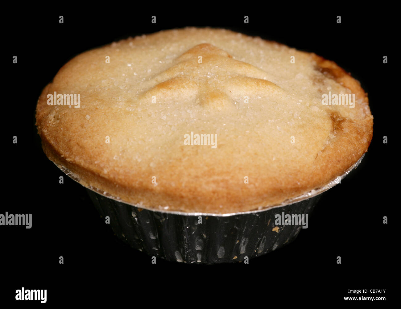 Mince pie on black background Stock Photo