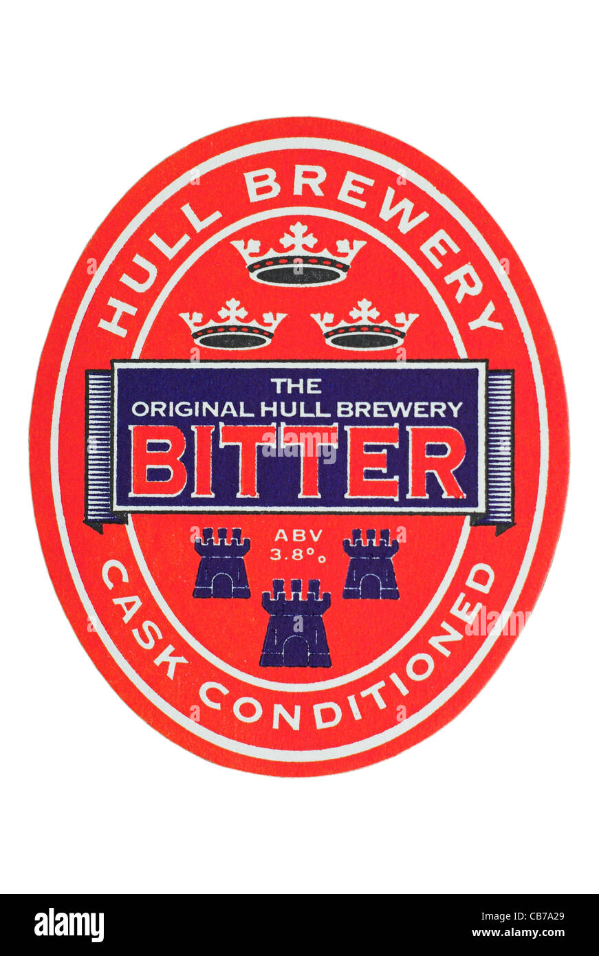 Beer Mat / drip mat - Hull Brewery of Yorkshire, England featuring an advert for their Cask Bitter. Stock Photo