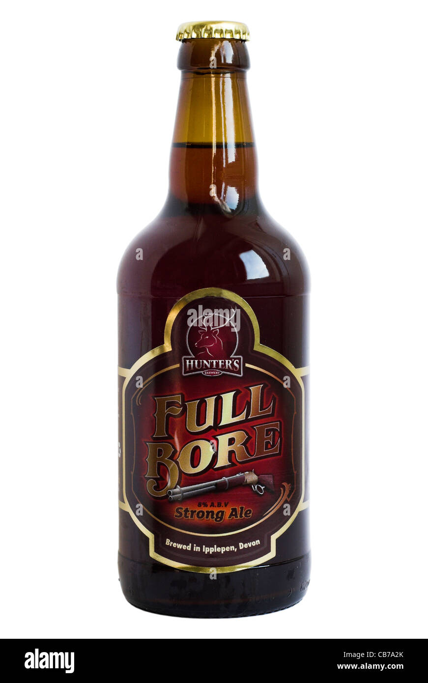 Hunter's Brewery - Full Bore Strong Ale beer bottle - current @ 2011. Stock Photo