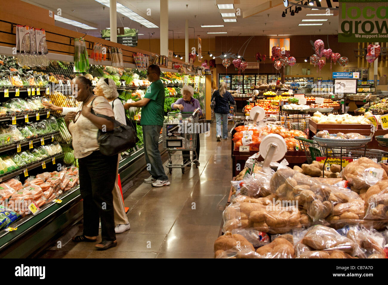 Produce section in Supermarket, Culver City, Los Angeles, California