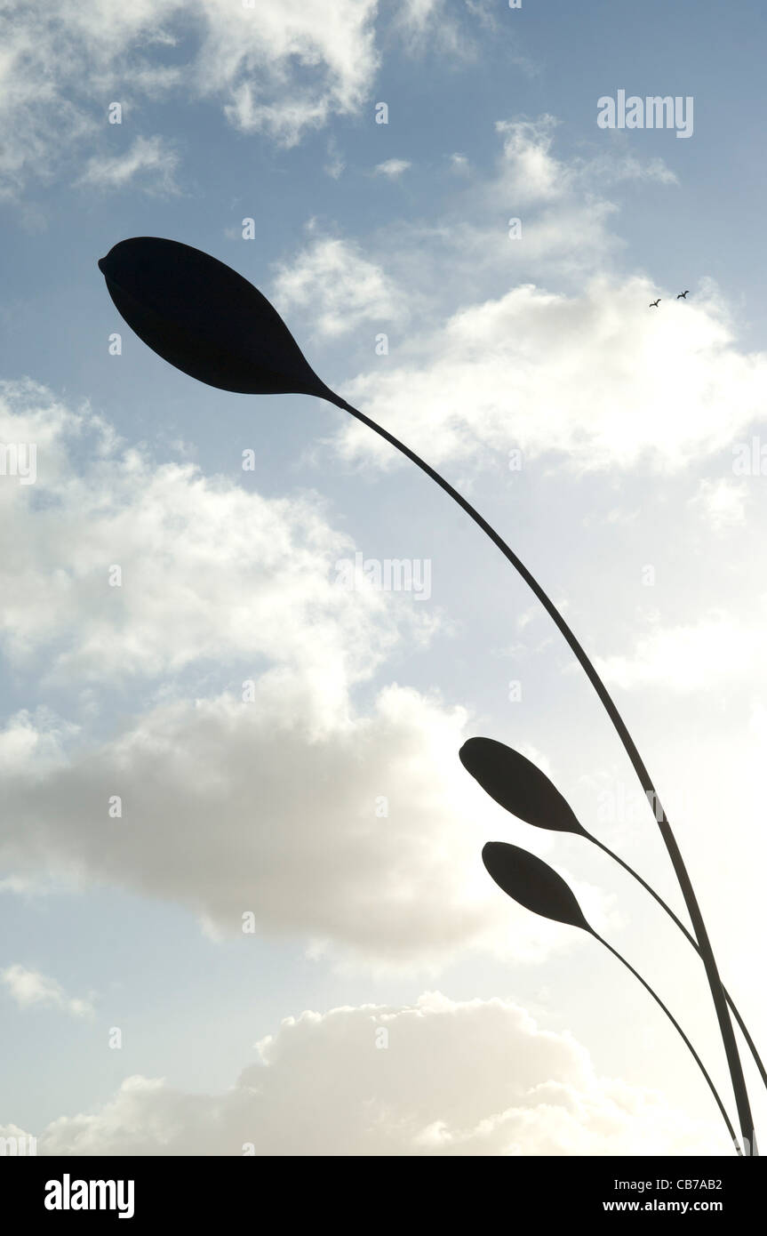 Swaying 30 meter sculptures based on dune grass on the new Blackpool Promenade Stock Photo