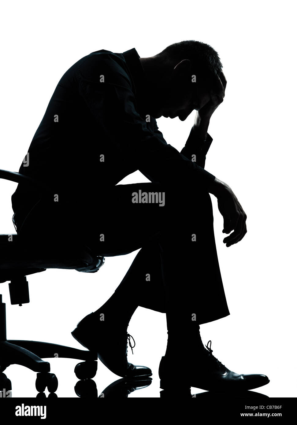 young man sad silhouette in studio isolated on white background Stock Photo  - Alamy