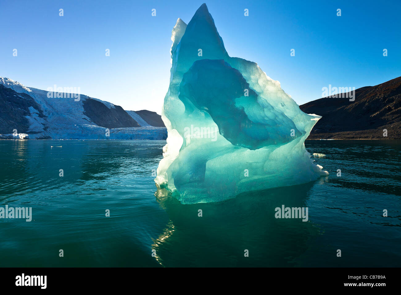 glacier ice, Evighedsfjorden, or 'Eternity' Fjord, in western Greenland Stock Photo