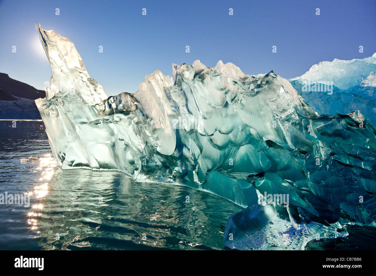 glacier ice, Evighedsfjorden, or 'Eternity' Fjord, in western Greenland Stock Photo