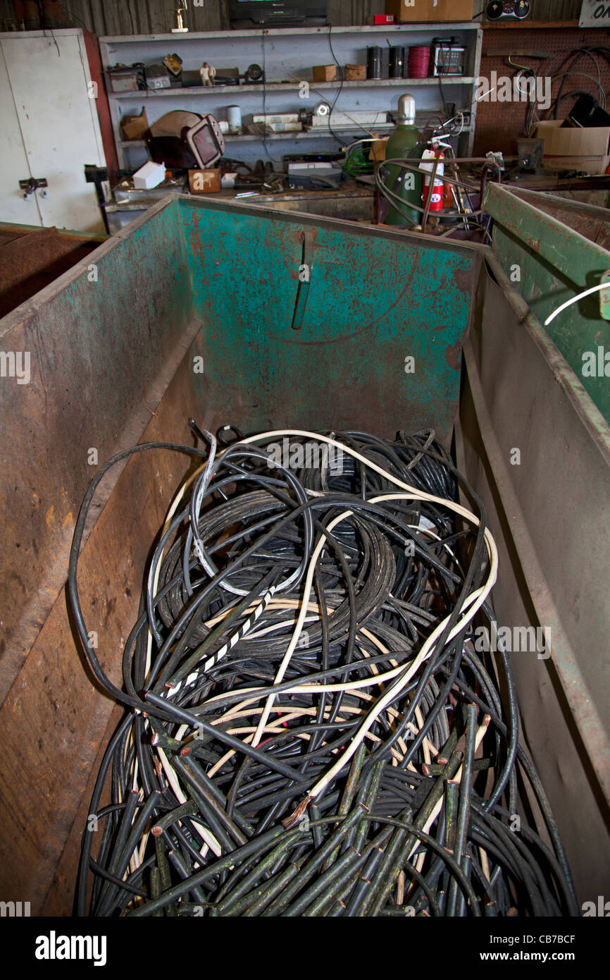 Wire casing at Recycling Center, Los Angeles, California, USA Stock