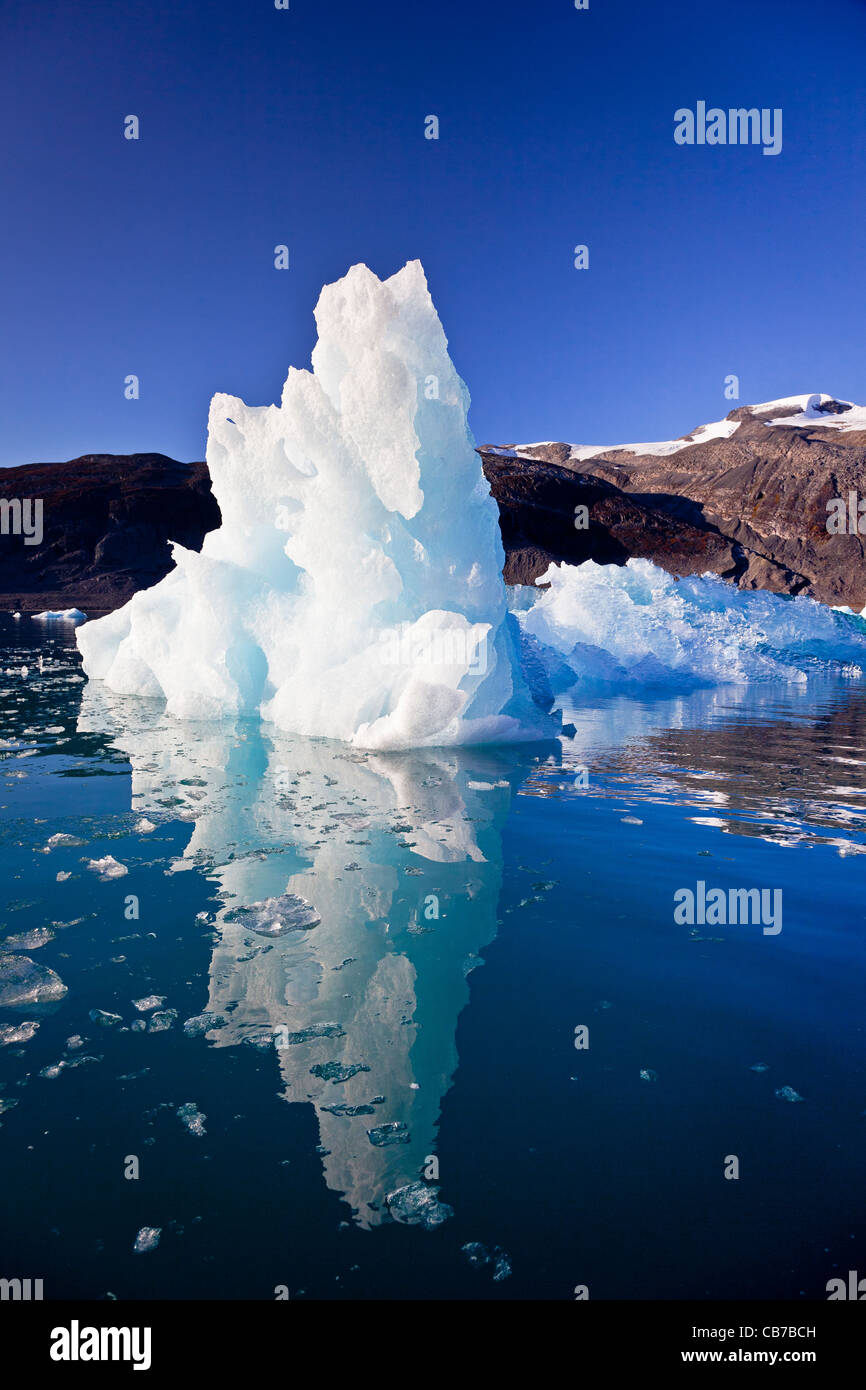 glacier ice, Evighedsfjorden, or Eternity Fjord on Greenland's west coast. Stock Photo