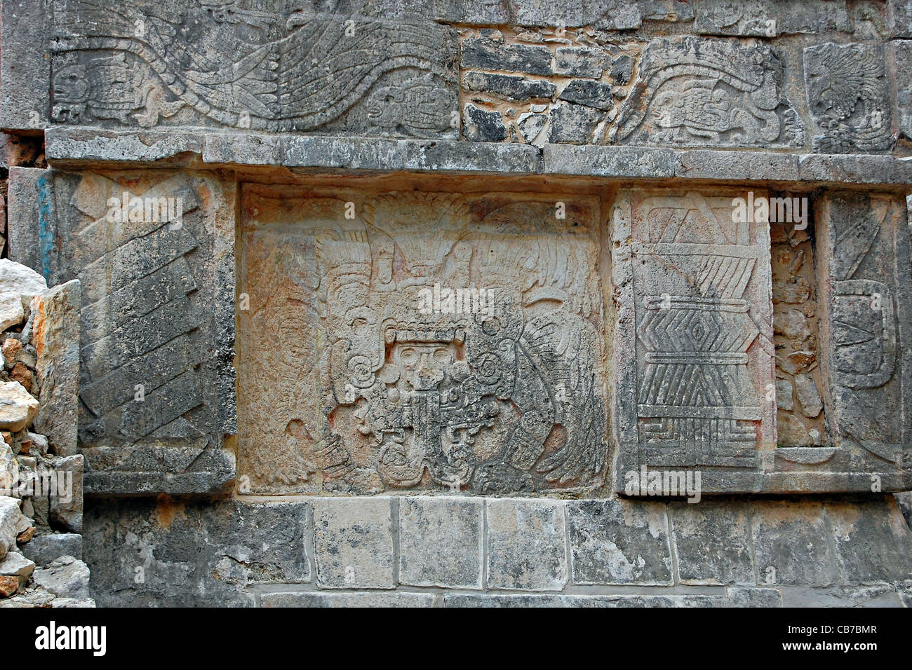 Ruin Detail, Chichen Itza, Mexico Stock Photo