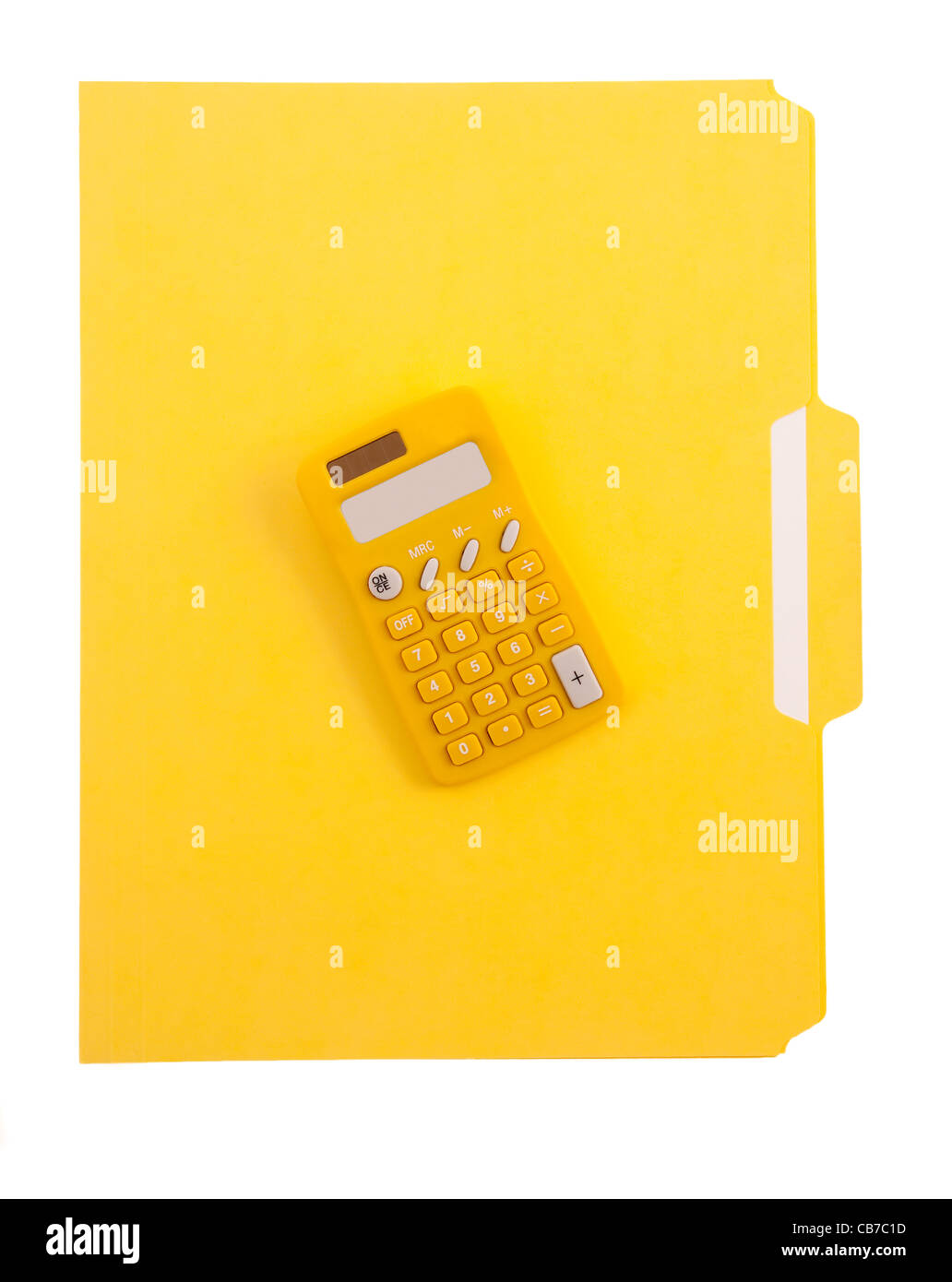 Yellow Calc and Folder Stock Photo