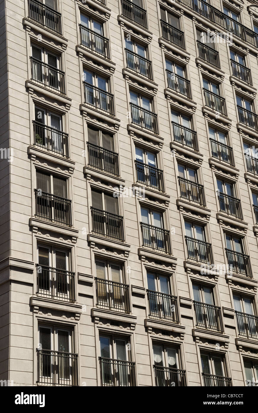 Small apartment building balconies on Church street in downtown Toronto