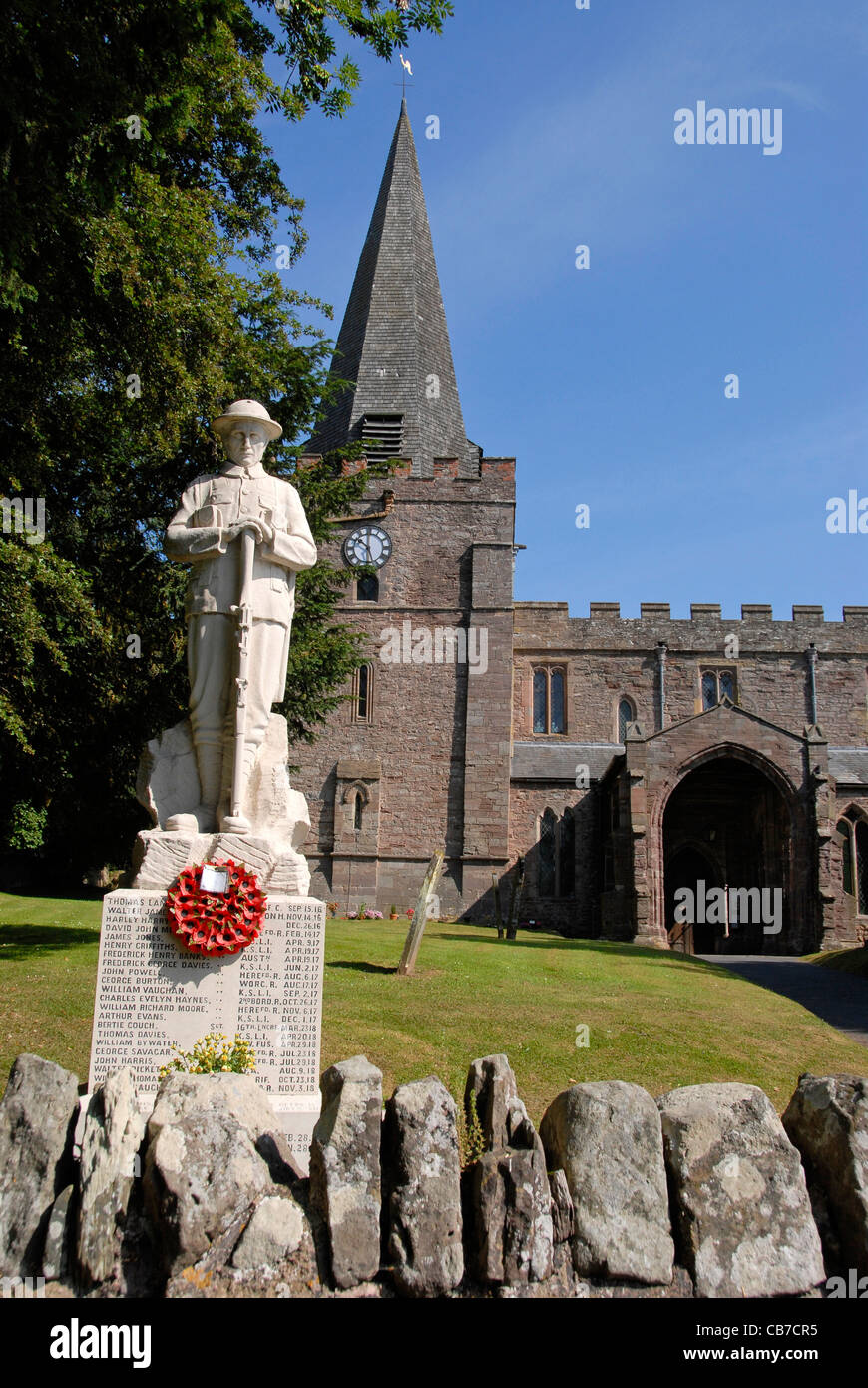 Dilwyn church and war memorial Dilwyn Herefordshire England UK Stock Photo