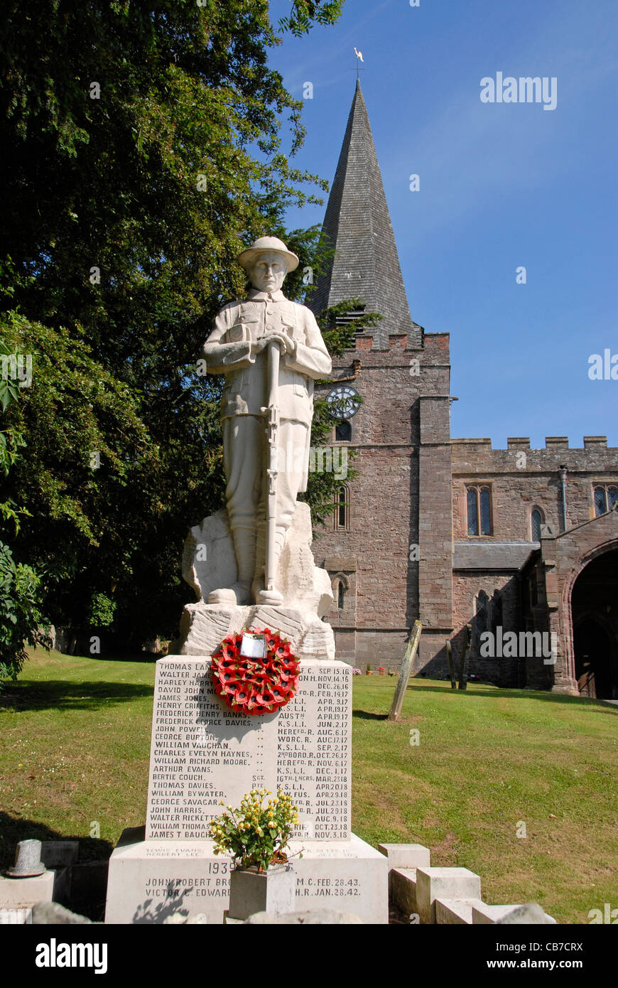 Dilwyn church and war memorial Dilwyn Herefordshire England UK Stock