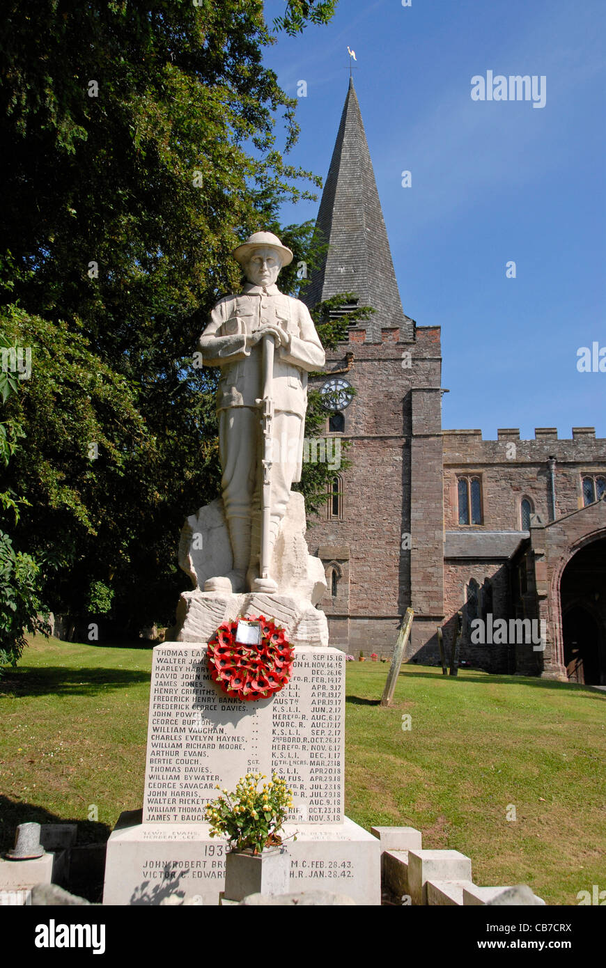 Dilwyn church and war memorial Dilwyn Herefordshire England UK Stock Photo