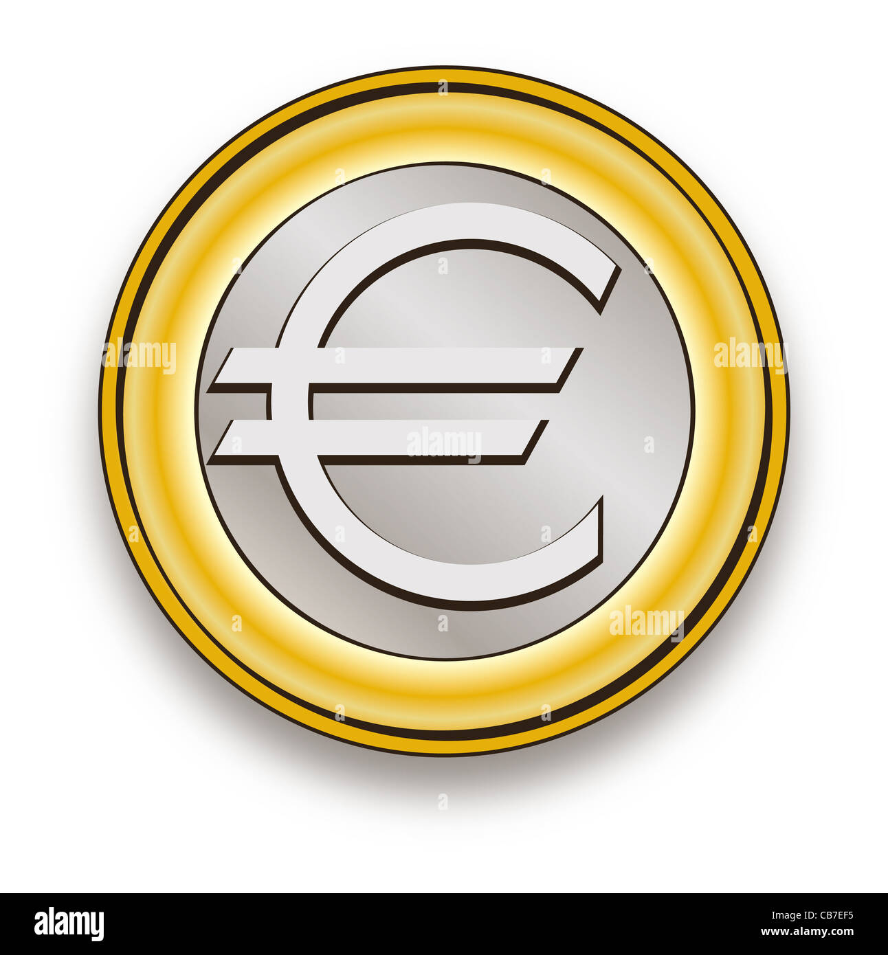Euro symbol coin vector Stock Photo - Alamy