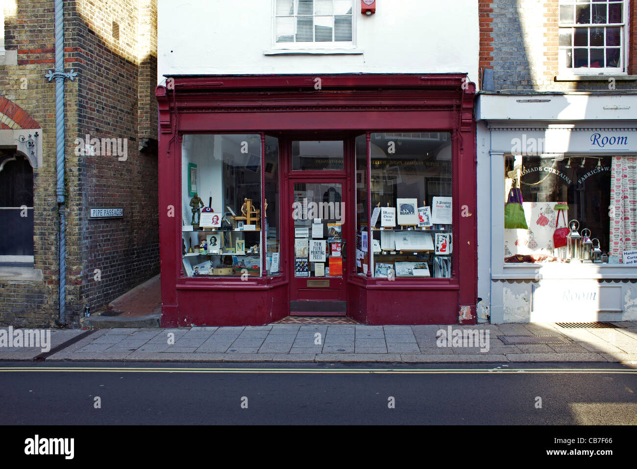 Tom Paine Printing Press, Lewes shopfront Stock Photo