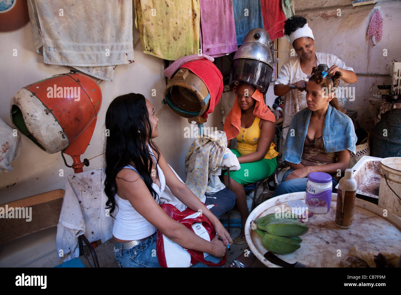 Beauty salon, Havana (La Habana), Cuba Stock Photo