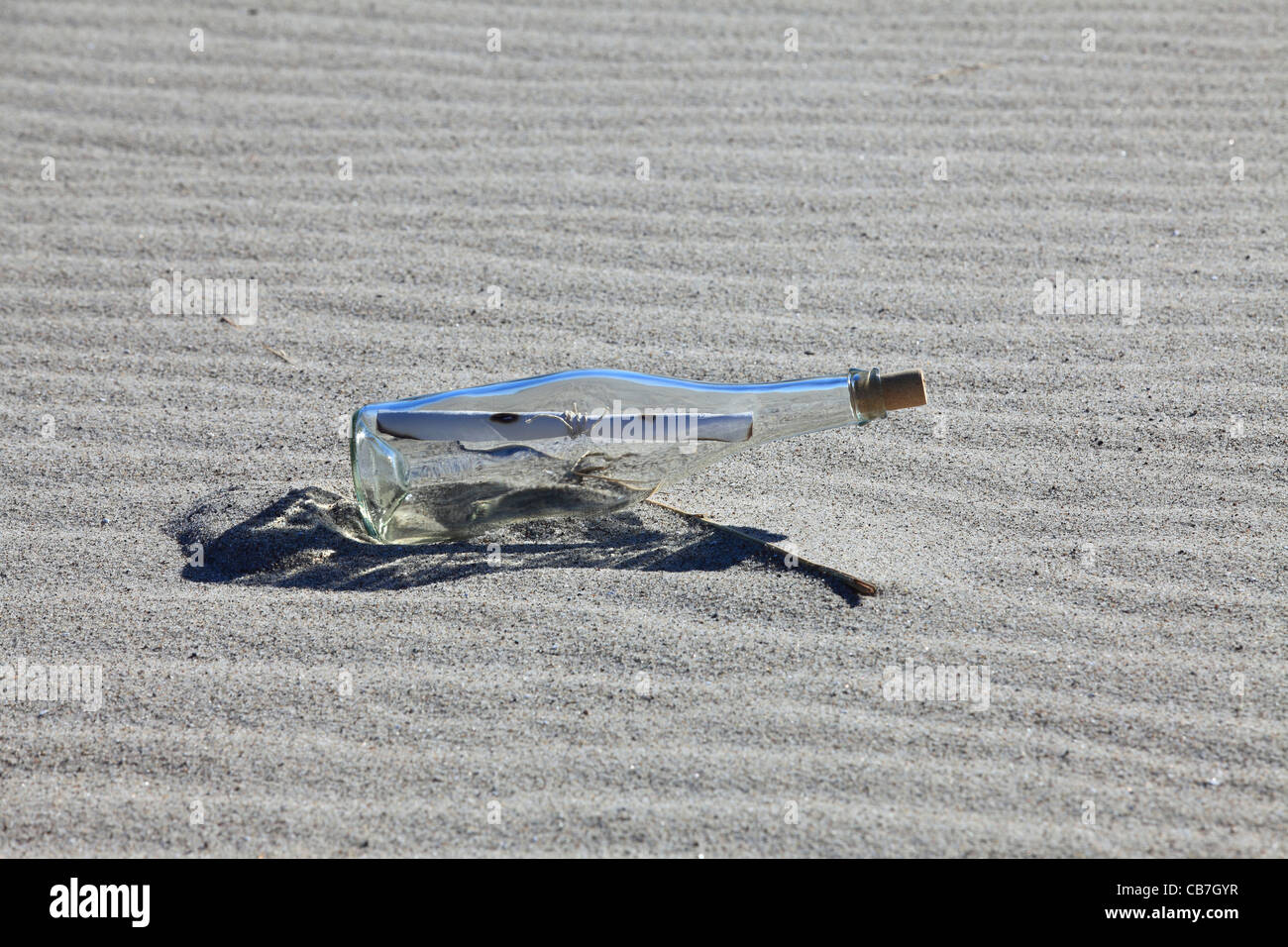 Message in a bottle on the beach of the Baltic Sea Stock Photo