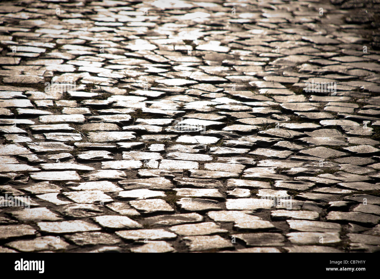 old beautiful cobblestone road in city in europe Stock Photo Alamy