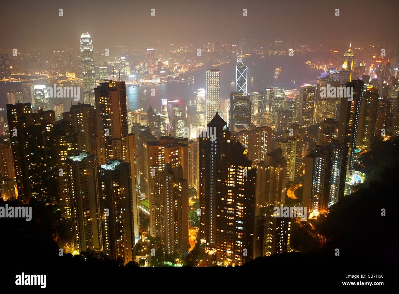 Hong kong island skyline aerial hi-res stock photography and images - Alamy