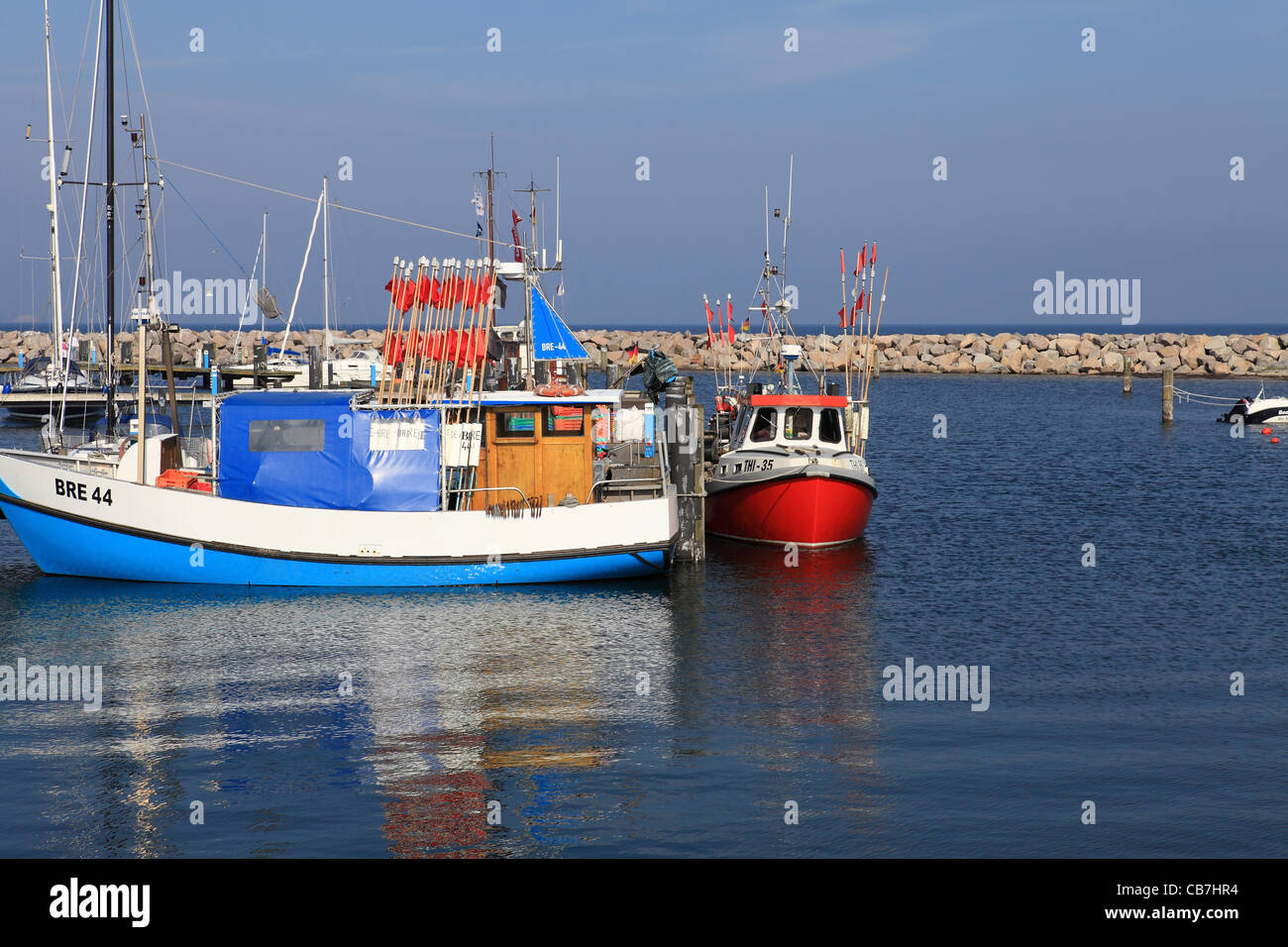 The Marina of the Baltic Sea resort Glowe with sailing boats on the ...