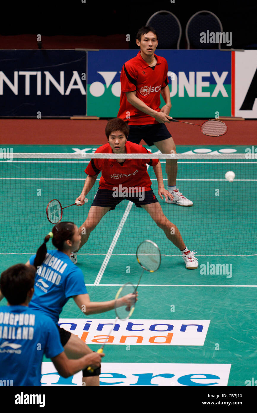 overview-of-a-match-in-the-in-the-finals-of-the-mixed-doubles-stock