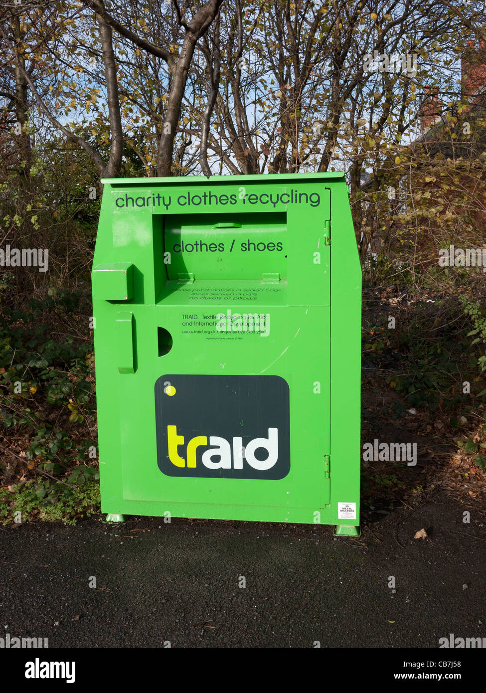 Charity Clothes Recycling Bin, England, UK Stock Photo Alamy