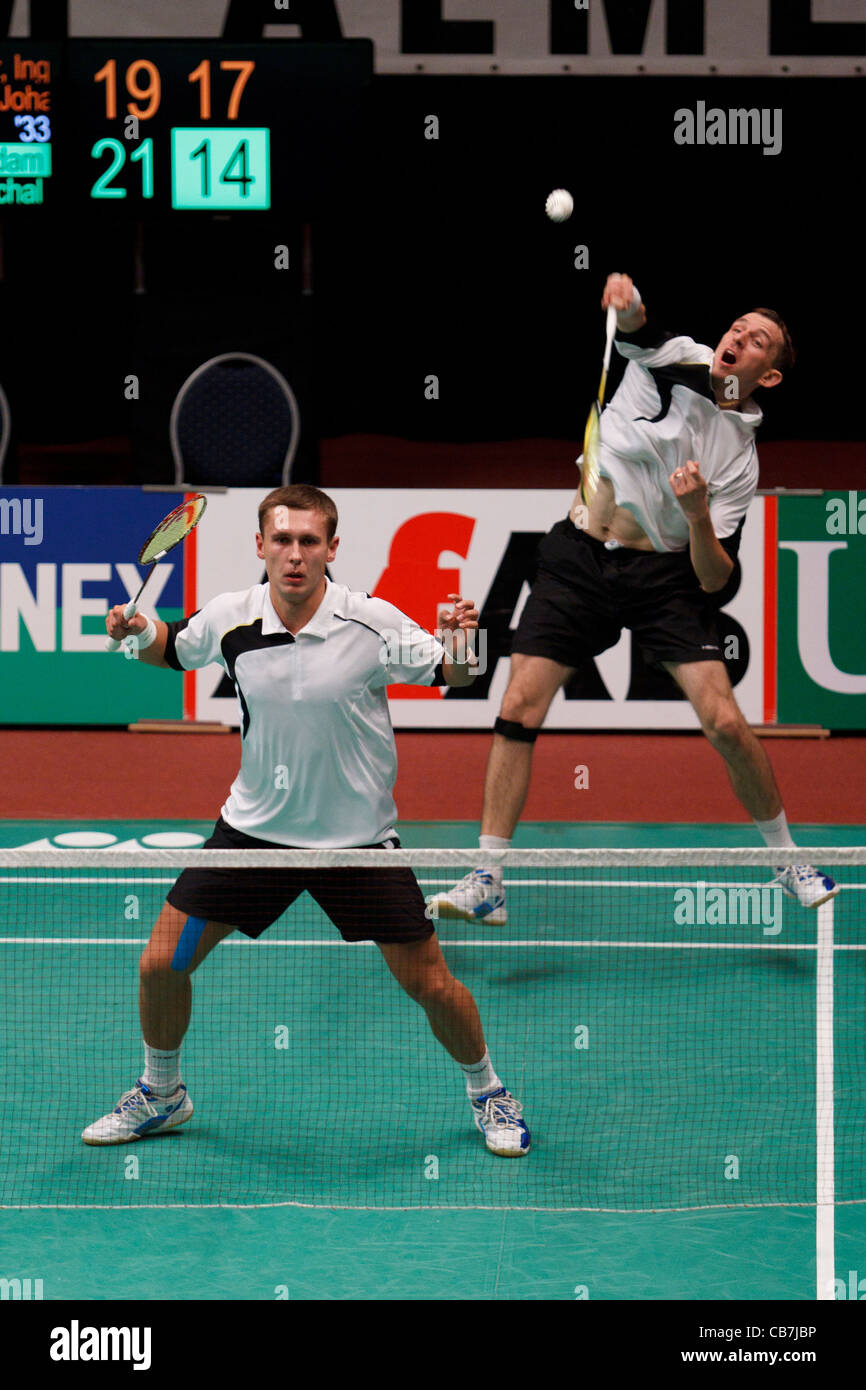Badminton players Adam Cwalina (left) and Michal Logosz (right) from