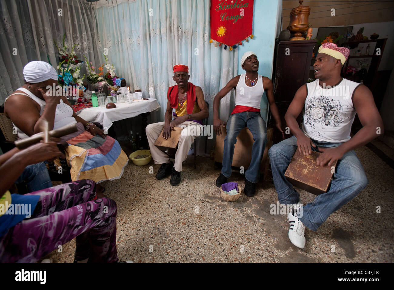 Santería system merges the Yoruba religion with Roman Catholic and Native Indian traditions, Havana (La Habana), Cuba Stock Photo