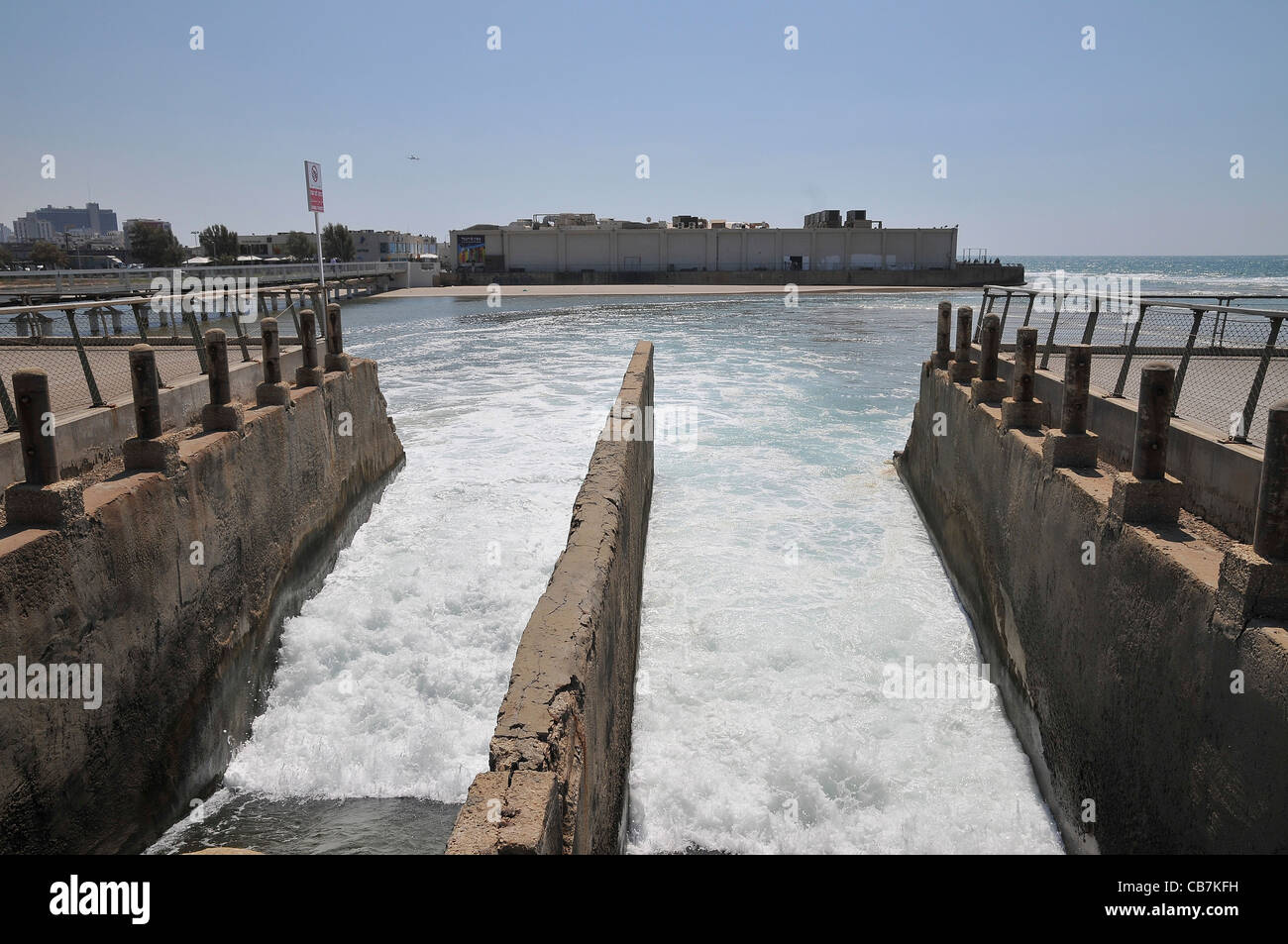 Israel, Tel Aviv, The Reading Power Station the cooling water outflow ...