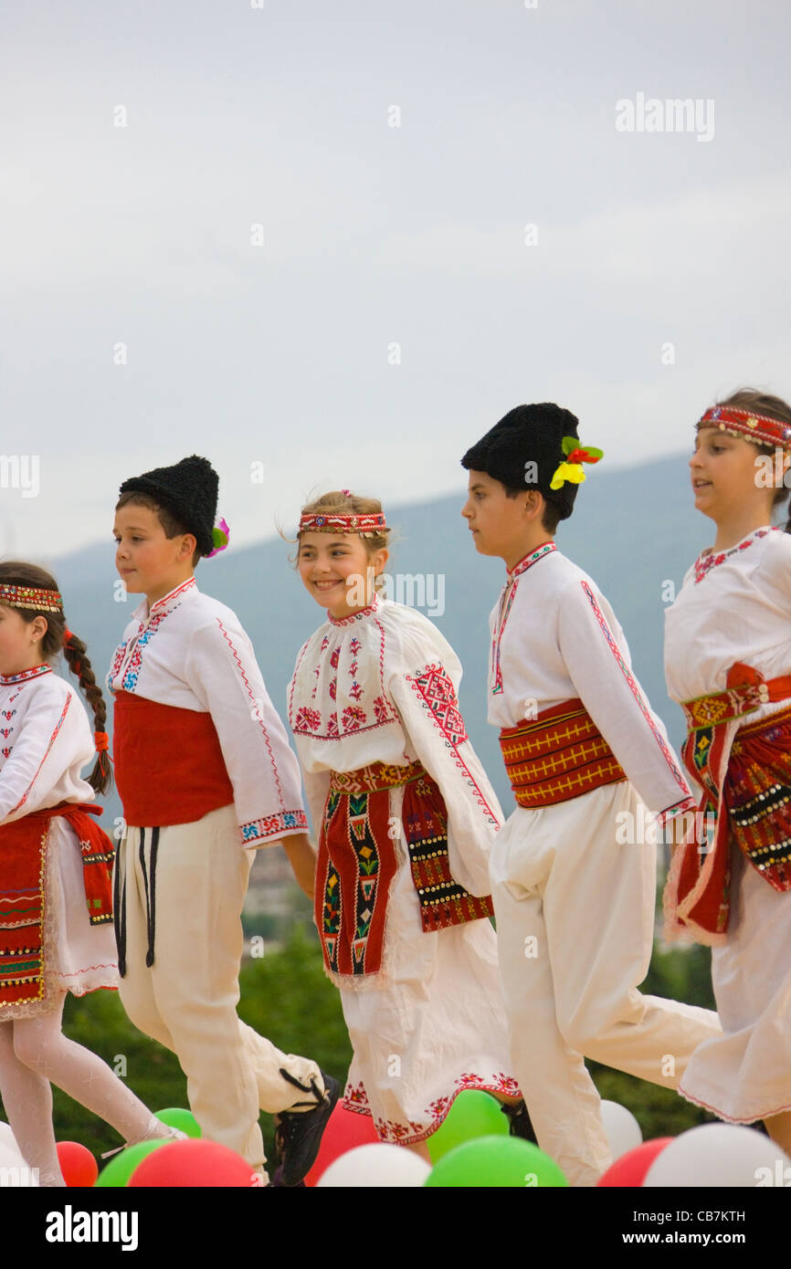 Traditional dancing performance, Sofia, Bulgaria Stock Photo