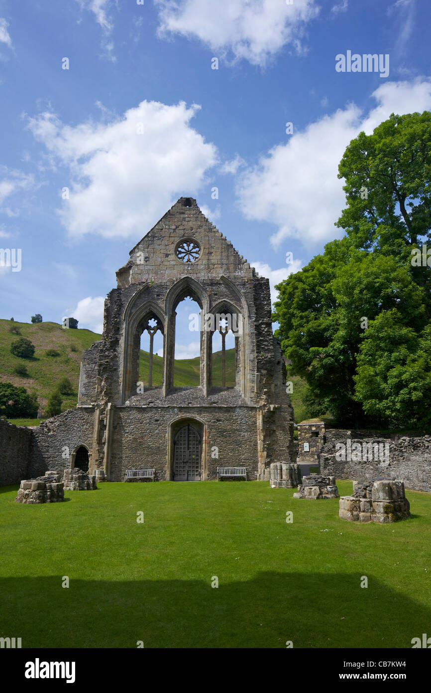 Valle Crucis ruined Cistercian abbey in Llantysilio, near Llangollen, Wales, Cymru, UK, United Kingdom, Stock Photo