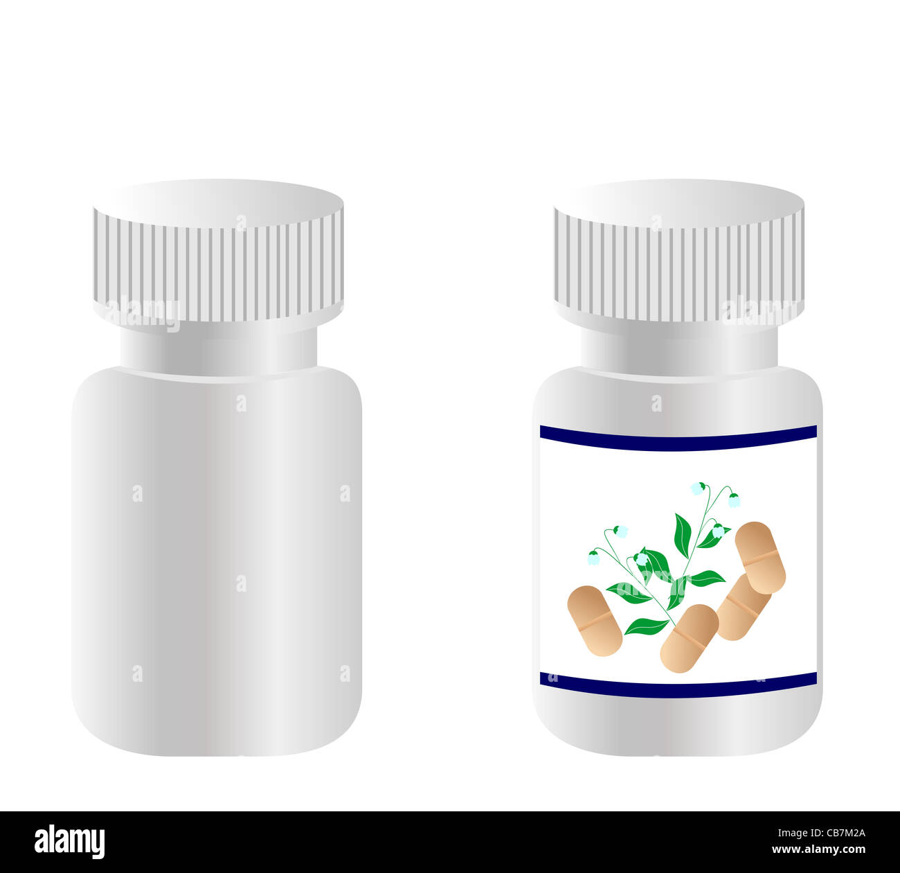 Two bottles with tablets are isolated on white background. Vector Stock ...