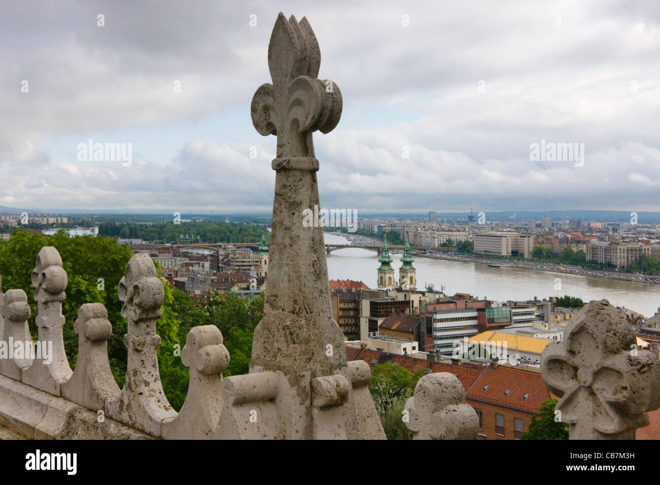 View from Fisherman's Bastion, Budapest, Hungary Stock Photo