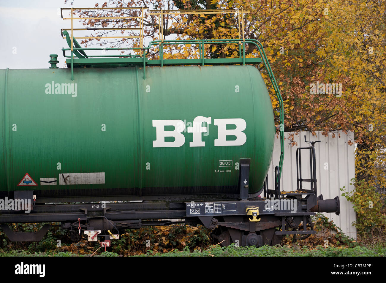 Railway fuel tanker Stock Photo