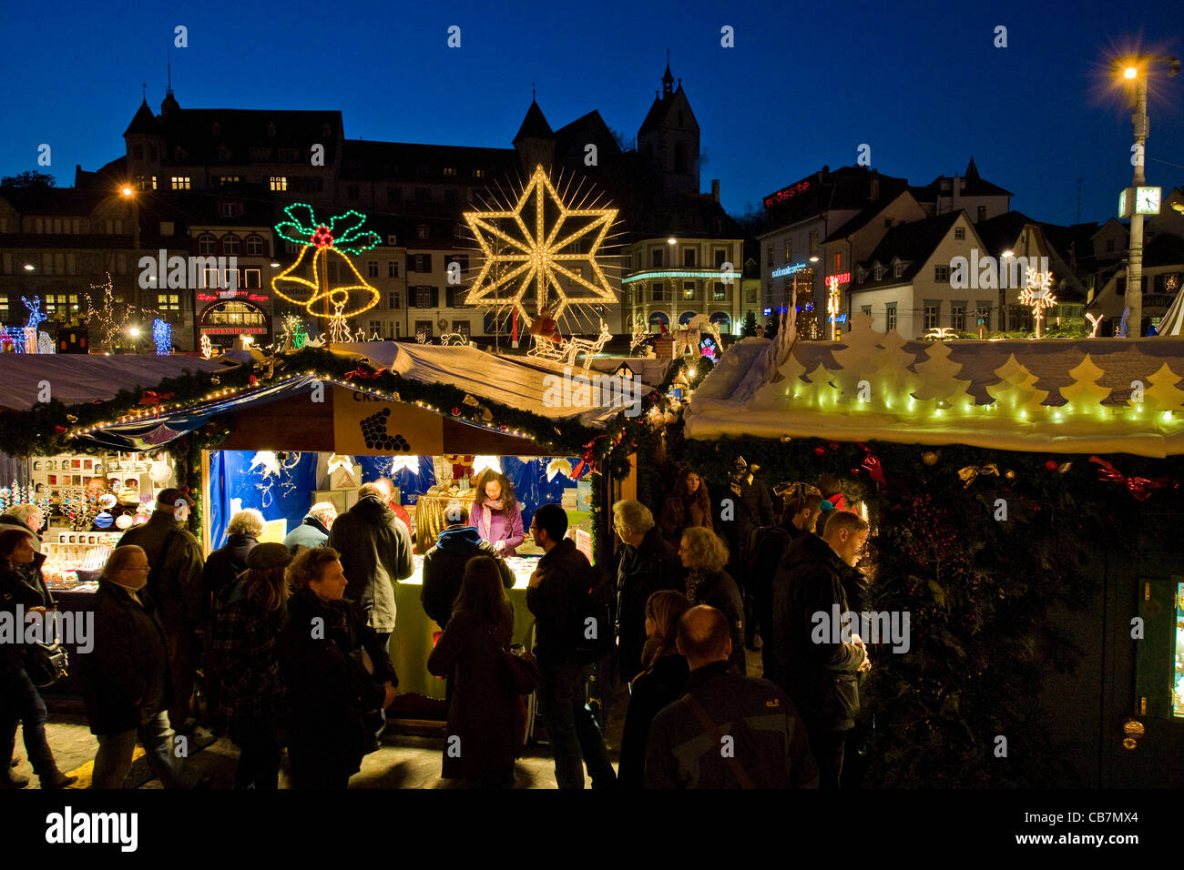 Christmas markets, Basel, Switzerland Stock Photo Alamy