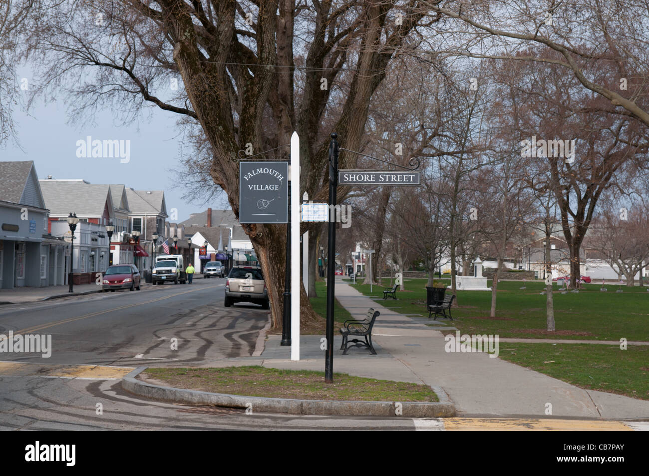 Falmouth Village Sign Stock Photo - Alamy
