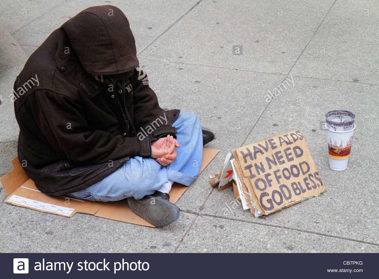 San Francisco California Chinatown Grant Street homeless poverty Stock