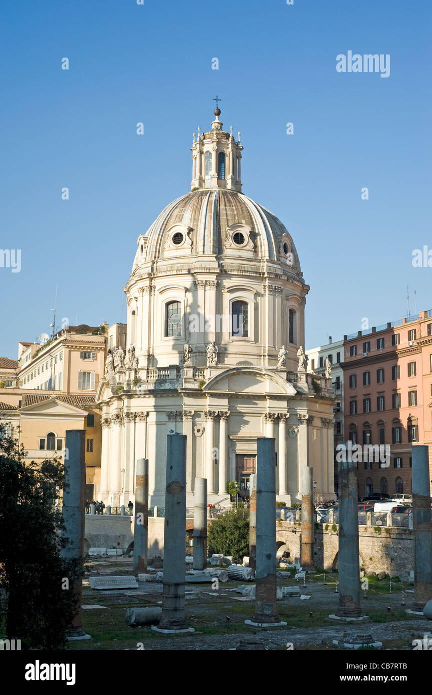 Rome, Italy - Chiesa Cattolica Non Parrocchiale Ss. Nome Di Maria, Roman church in the Trajan's forum Stock Photo