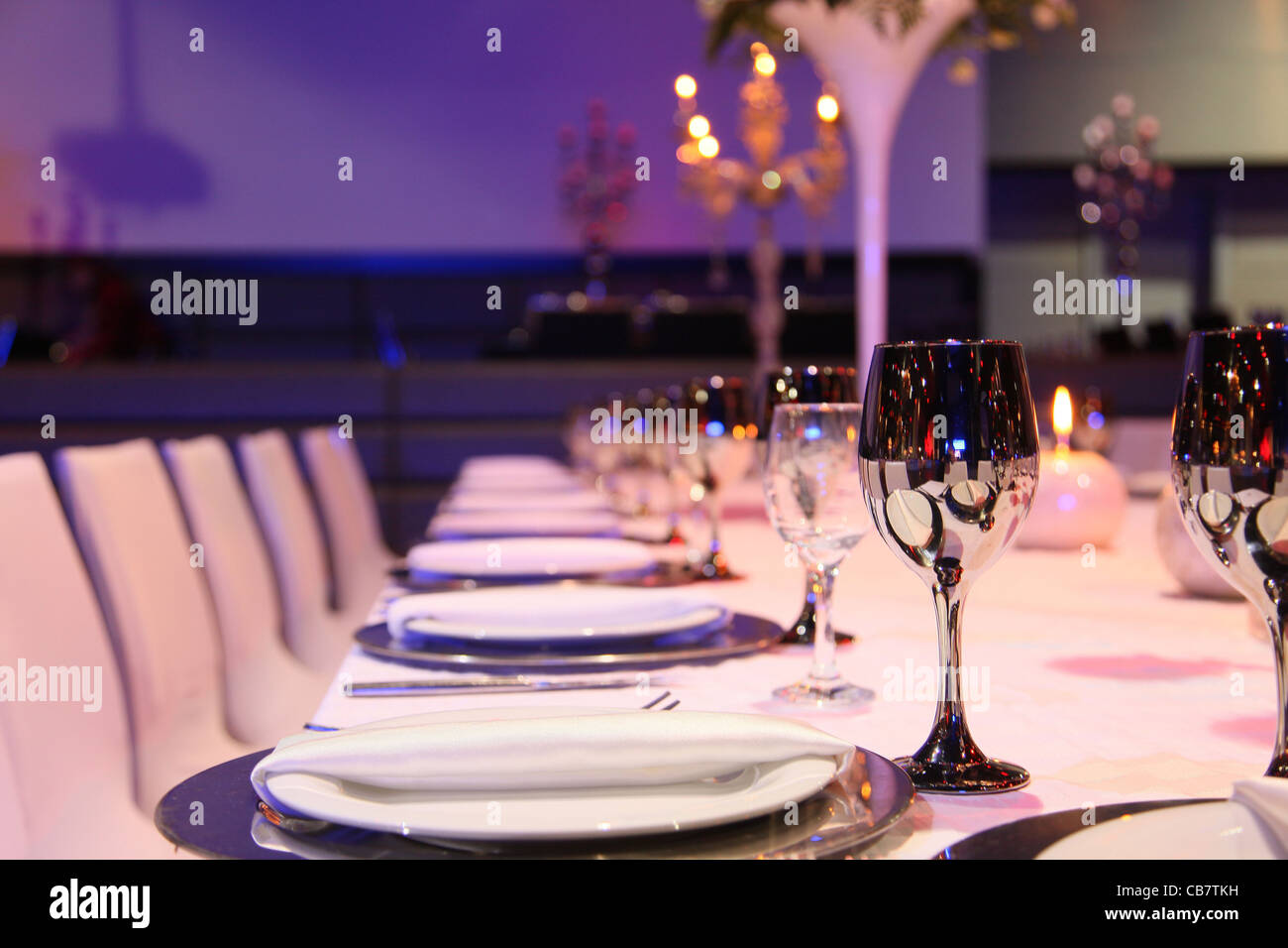 design for banquets, celebrations, birthdays, weddings, romantic evening Stock Photo