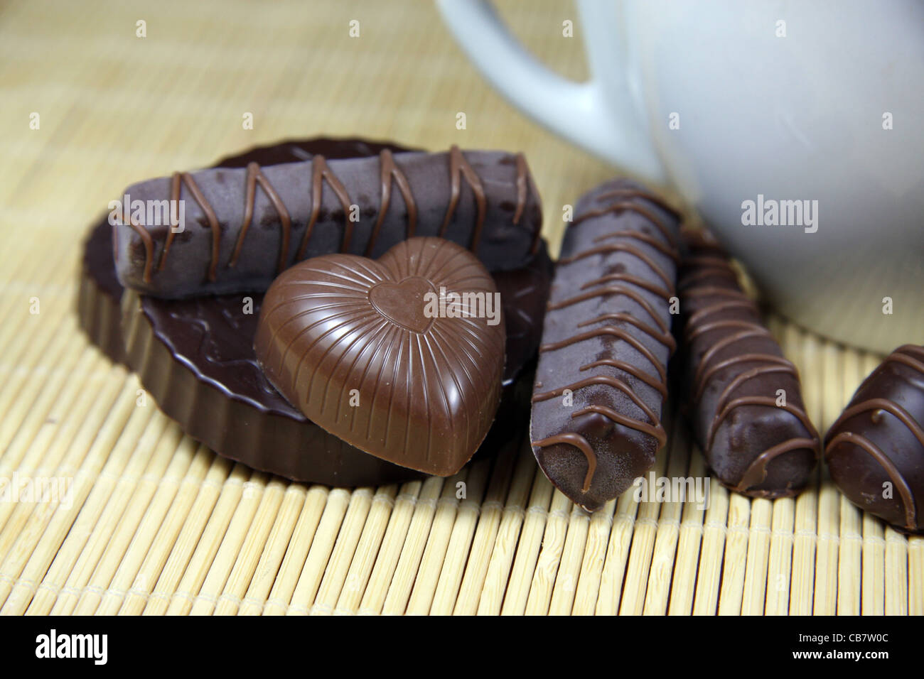 sweet set of tempting tasty sweet chocolate Stock Photo