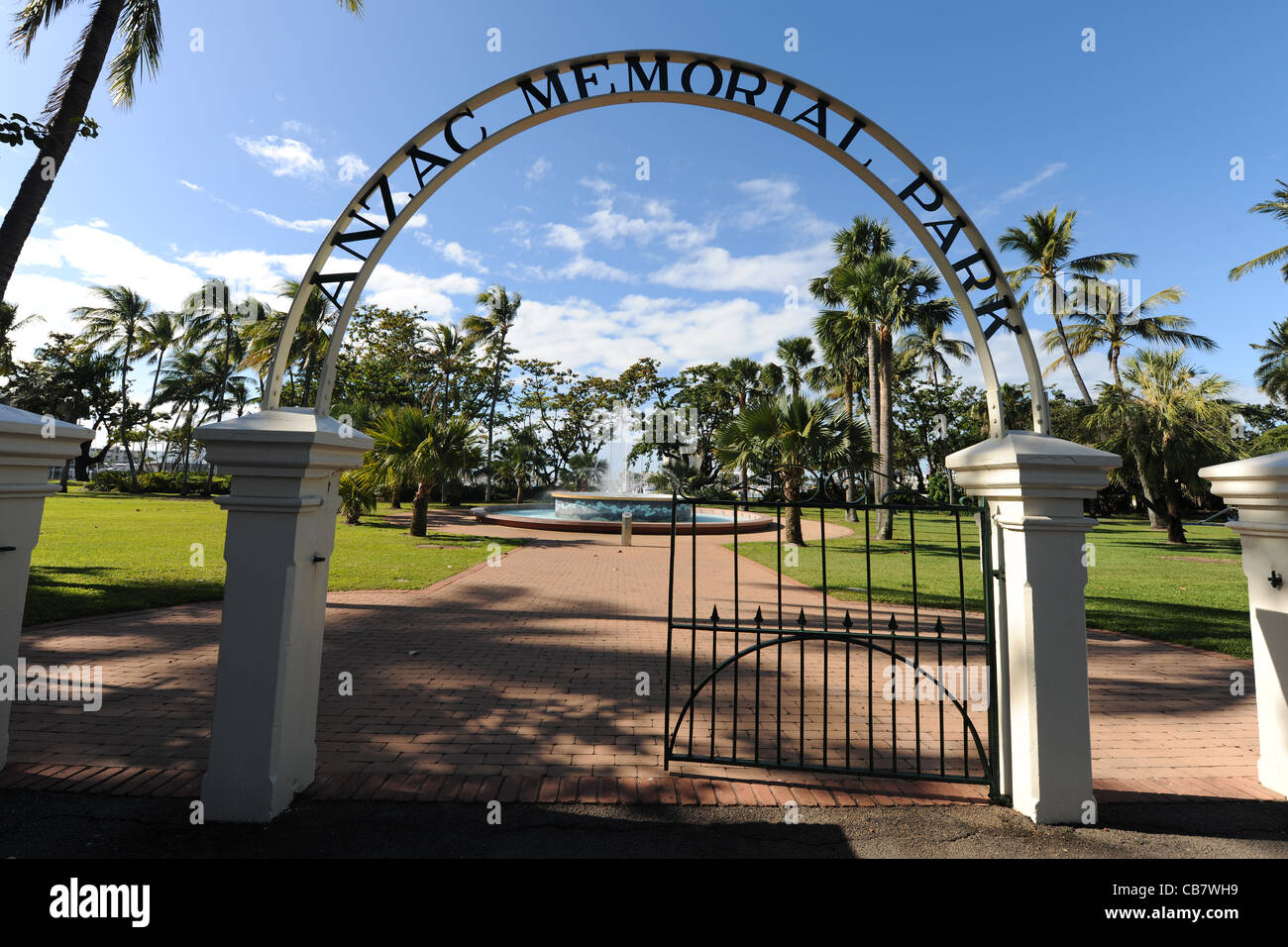 entrance to ANZAC Memorial Park, The Strand, Townsville, Queensland, Australia Stock Photo