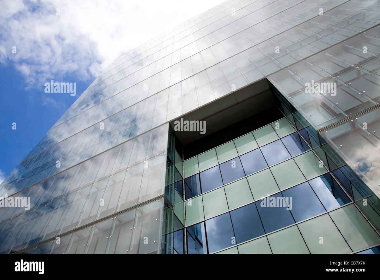 detail of a modern office building with sky reflection Stock Photo - Alamy