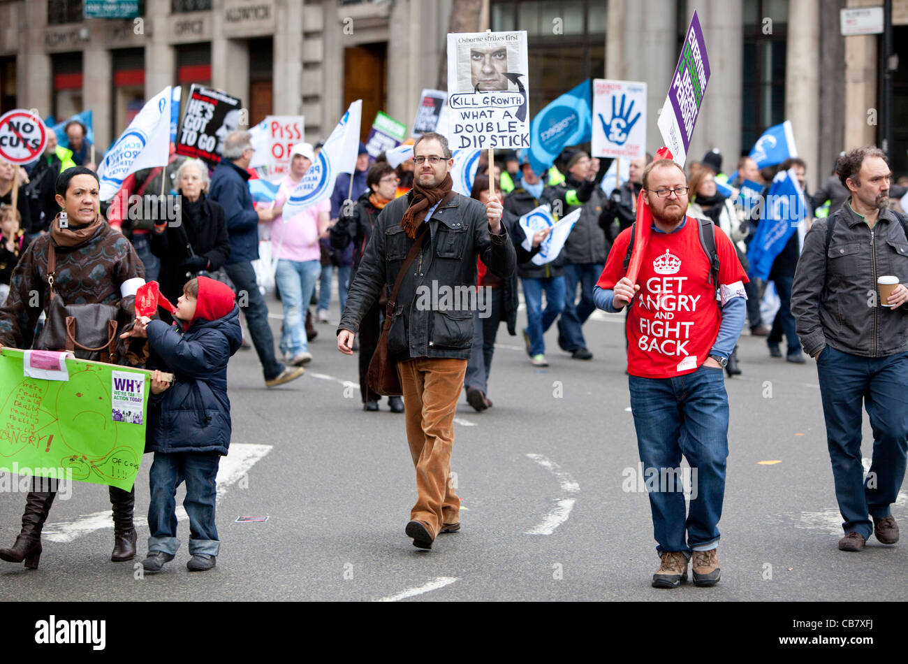 Public Sector Strike (the unions) London, England, 2011, UK, GB Stock Photo