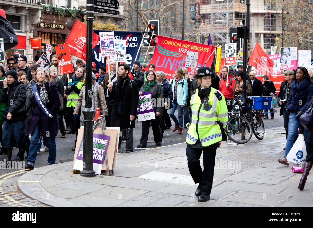 Public sector strike (the unions), London, England, UK, 2011 Stock Photo