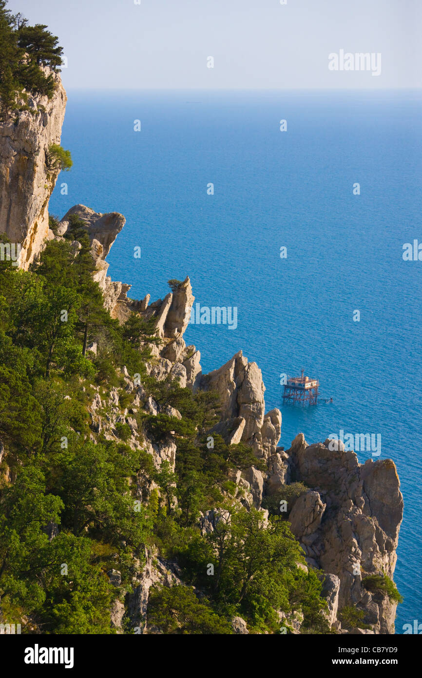 Cliffs along the Black Sea, Crimea, Ukraine Stock Photo