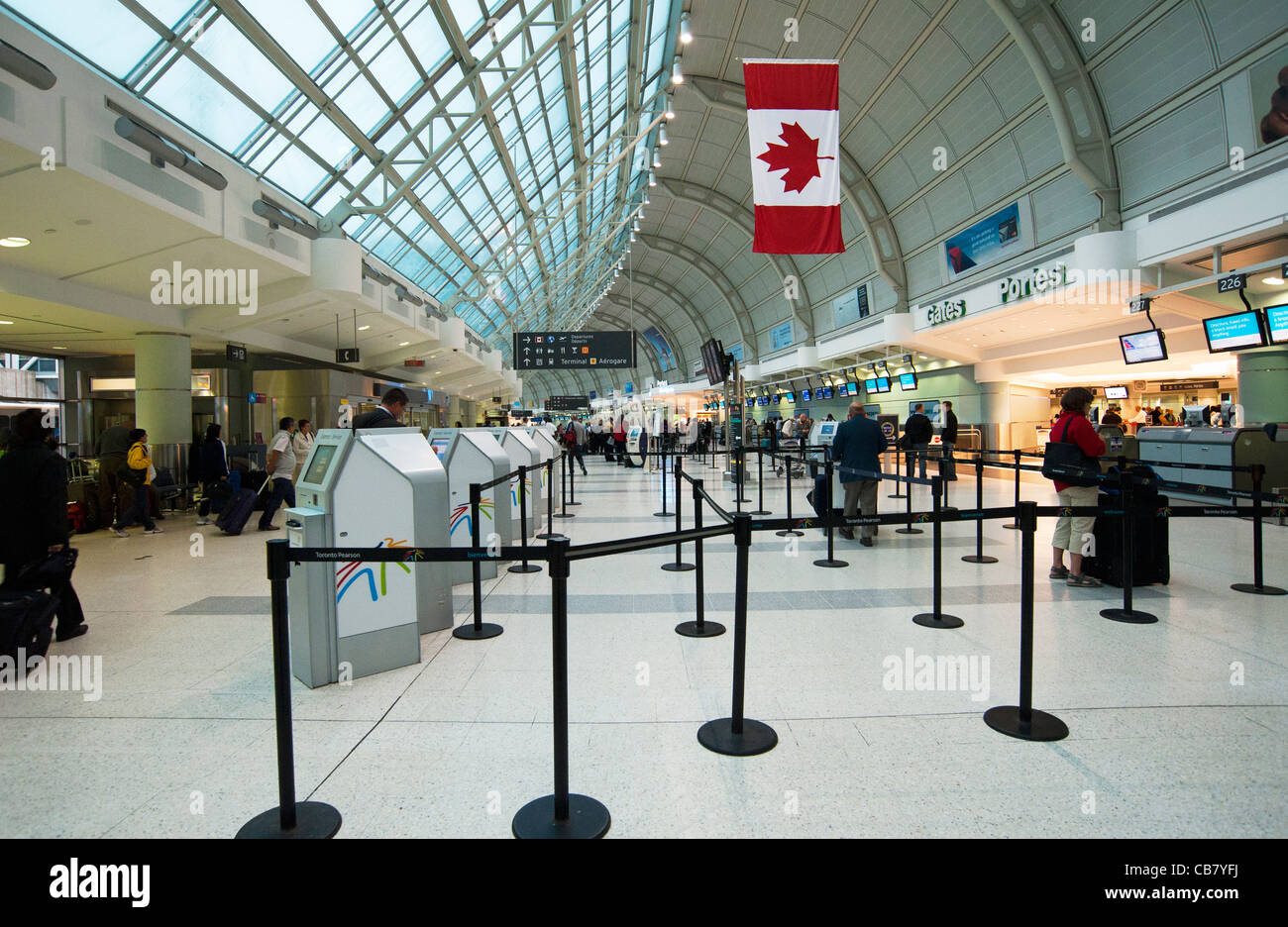 Ticket counter at Pearson International Airport in Toronto, Ontario, Canada Stock Photo