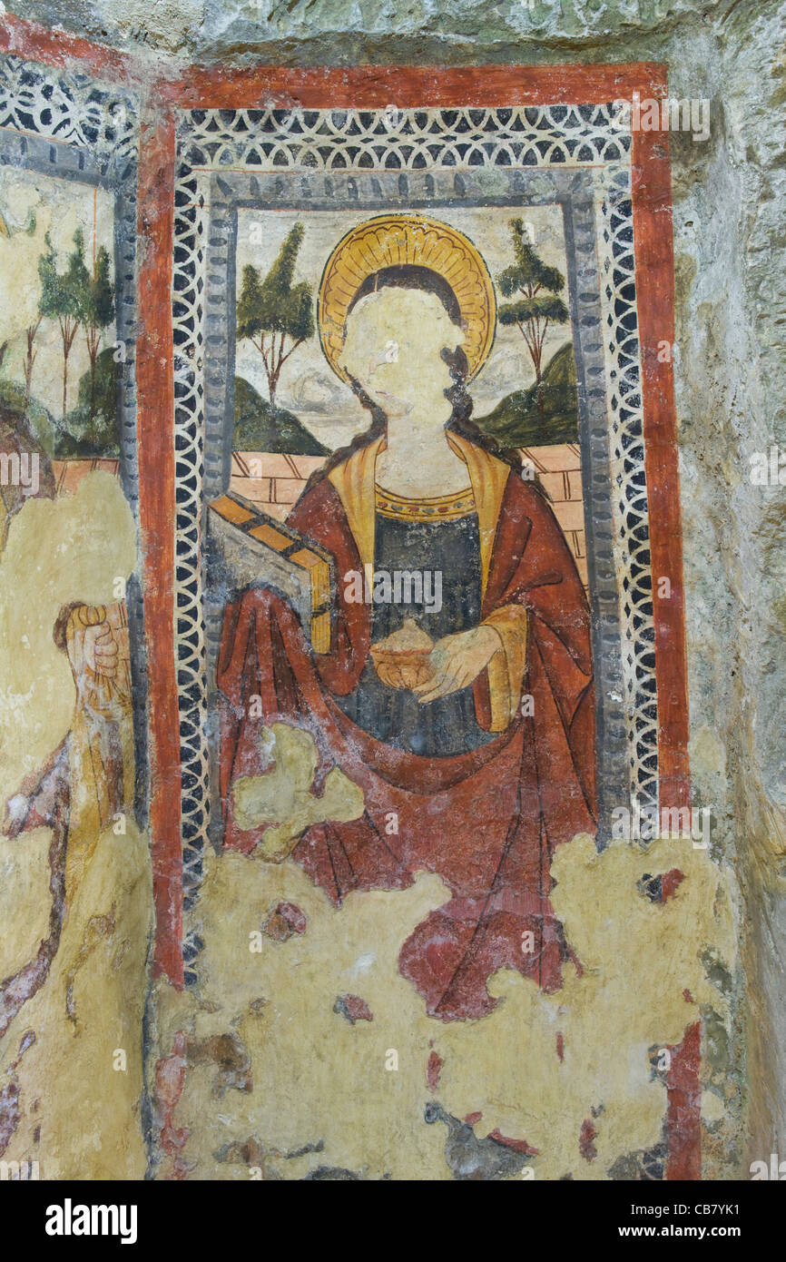 Rabat: St. Agatha's Catacombs - St Blaise fresco Stock Photo - Alamy